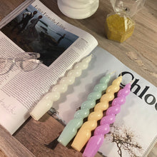 Load image into Gallery viewer, Lilac Twisted Taper Candle 🕯