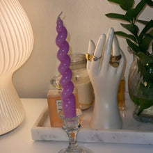 Load image into Gallery viewer, Lilac Twisted Taper Candle 🕯