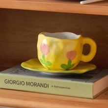 Load image into Gallery viewer, Tulip Mug with Saucer 🌷