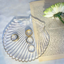 Load image into Gallery viewer, Glass Seashell Tray with Gold Rim 🐚