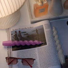 Load image into Gallery viewer, Lilac Twisted Taper Candle 🕯