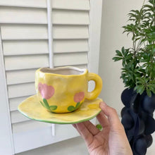 Load image into Gallery viewer, Tulip Mug with Saucer 🌷