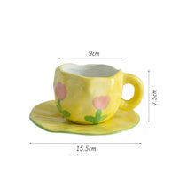 Load image into Gallery viewer, Tulip Mug with Saucer 🌷
