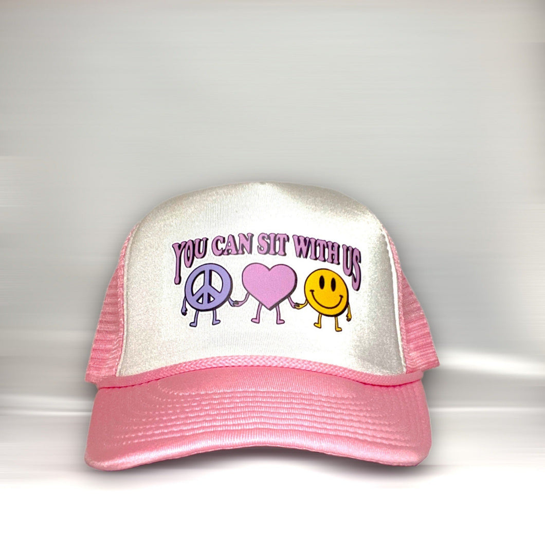 Pink & White Trucker